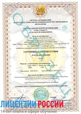 Образец сертификата соответствия Лениногорск Сертификат OHSAS 18001