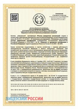 Приложение к сертификату для ИП Лениногорск Сертификат СТО 03.080.02033720.1-2020